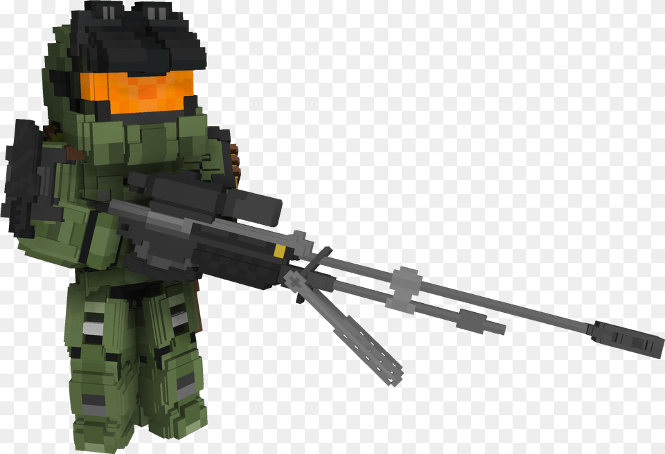 Clip Library Reach Odst Weapon Minecraft Rifle Transprent Halo Odst In Minecraft, Gun, Firearm, Person, Airplane Free Png Download