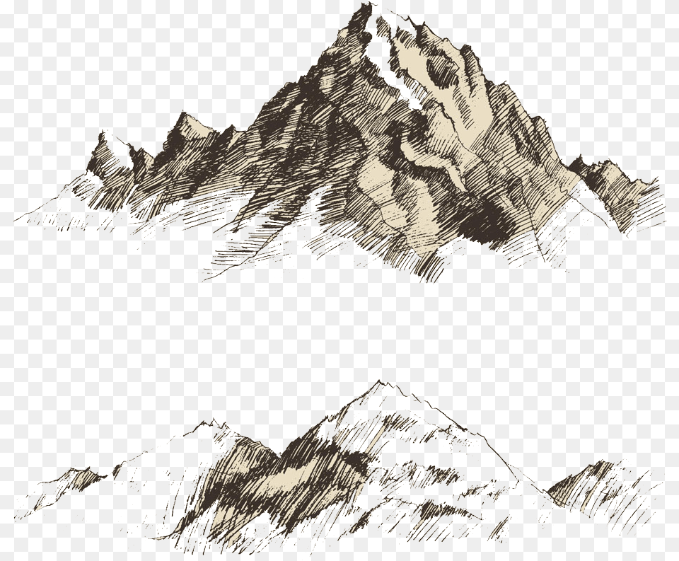 Clip Library Stock China Drawing Scenery Mountain Sketch Vector, Nature, Mountain Range, Peak, Outdoors Free Transparent Png