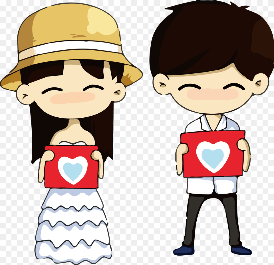 Clip Library Stock Girlfriend Boyfriend Significant Boyfriend And Girlfriend Comics, Baby, Person, Clothing, Footwear Free Png