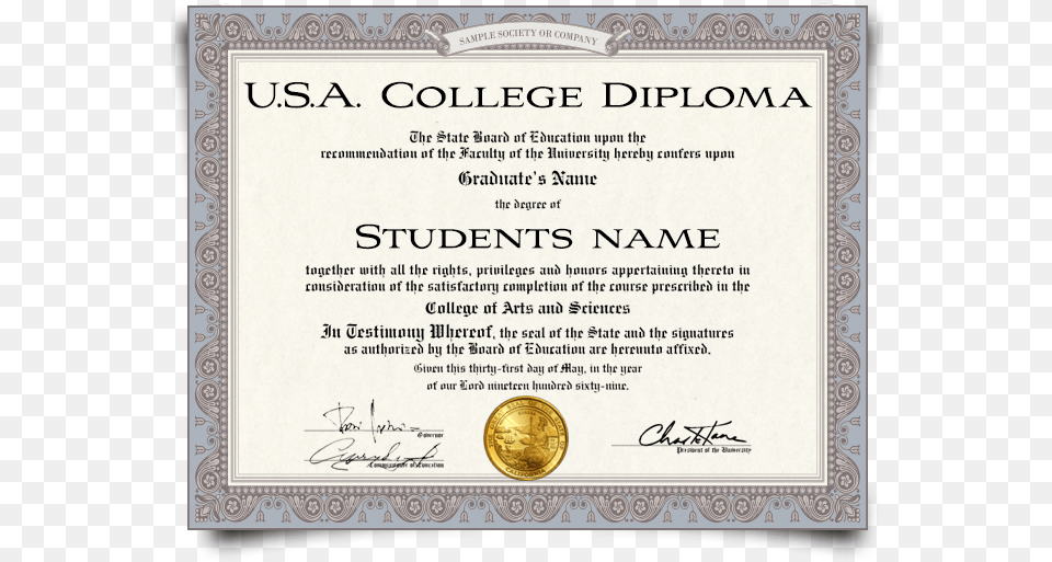 Clip Library Stock Group Fake Usa Degrees And University Alpha Omicron Pi, Text, Diploma, Document Free Transparent Png