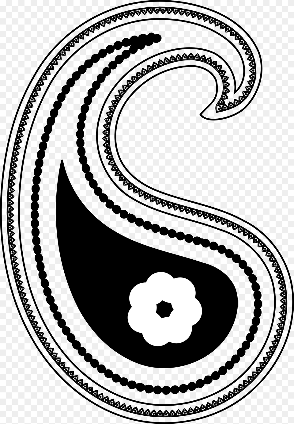 Clip Royalty Download Big Image Black And White Paisley Clip Art, Anemone, Flower, Plant Png