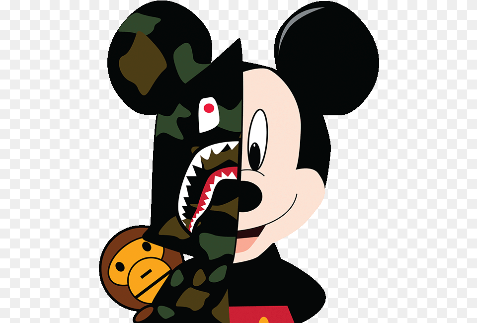 Clip Royalty Download Collection Of Wallpaper Mickey Mouse Bape Supreme, Baby, Person Free Transparent Png