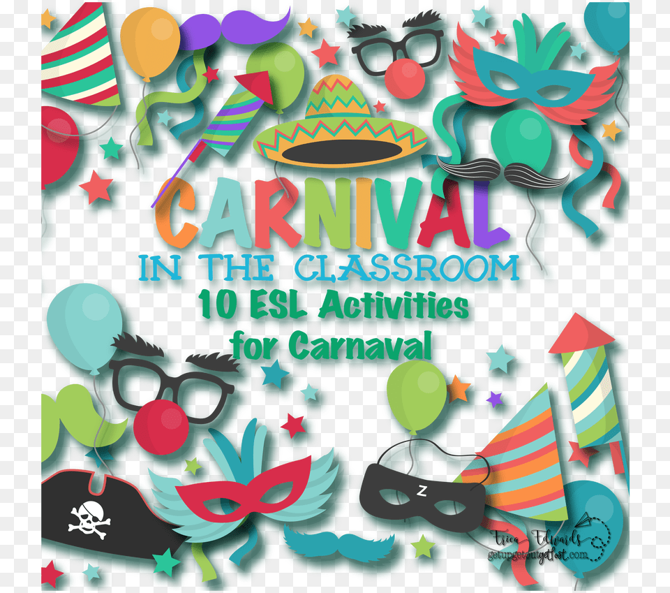 Clip Royalty Stock Carnaval In The Classroom Esl Graphic Design, Advertisement, Clothing, Hat, Poster Png Image