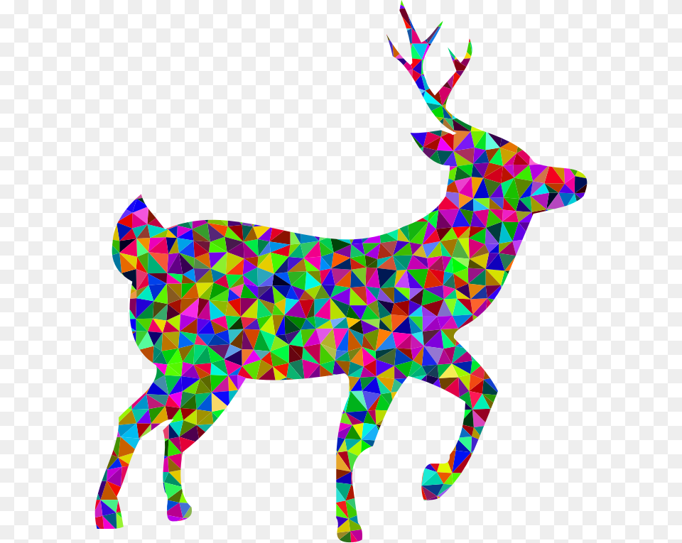 Clip Royalty Triangles Vector Deer Colorful Deer Clip Art, Animal, Mammal, Wildlife, Baby Free Transparent Png