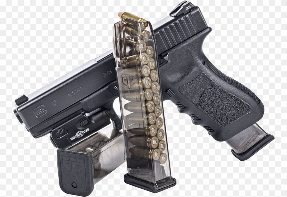 Clip Transparent Stock A Clip Glock Clear Glock 21 Magazine, Firearm, Gun, Handgun, Weapon Free Png Download