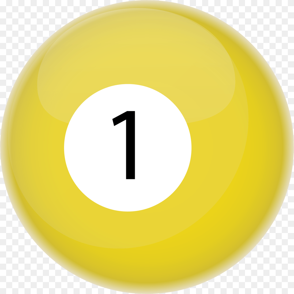 Clipart 1 Ball Billiard Ball, Number, Symbol, Text, Disk Free Transparent Png