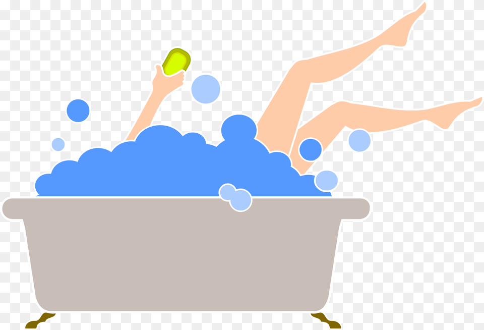 Clipart, Bathing, Bathtub, Person, Tub Free Png Download