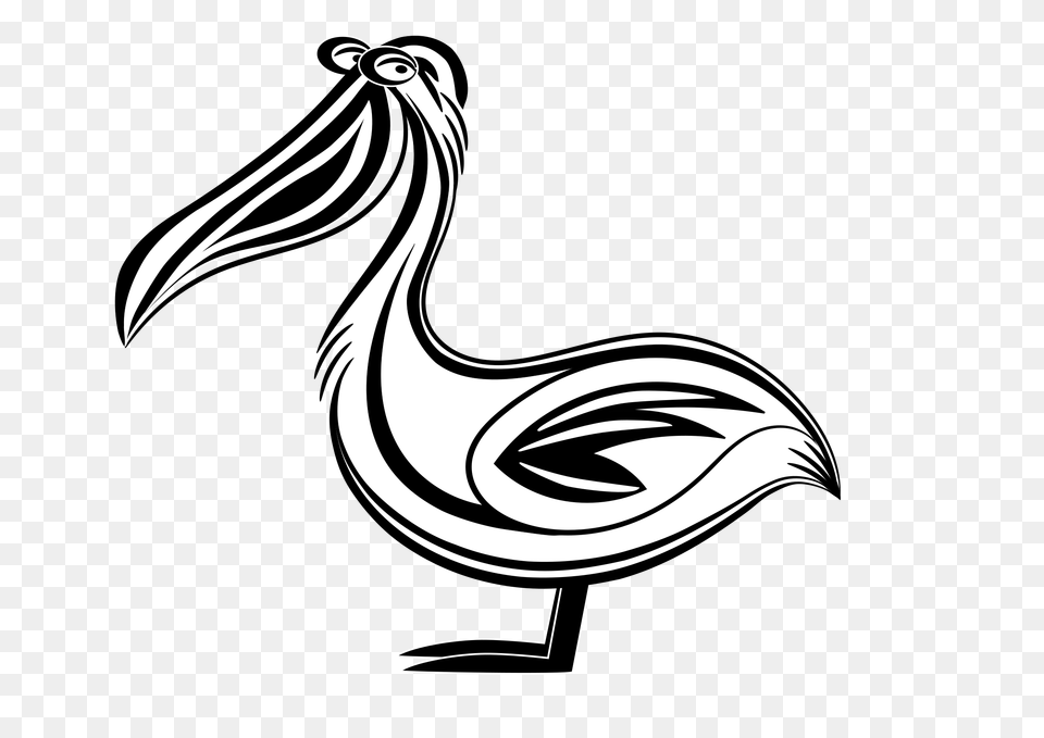 Clipart, Animal, Bird, Waterfowl, Pelican Free Transparent Png