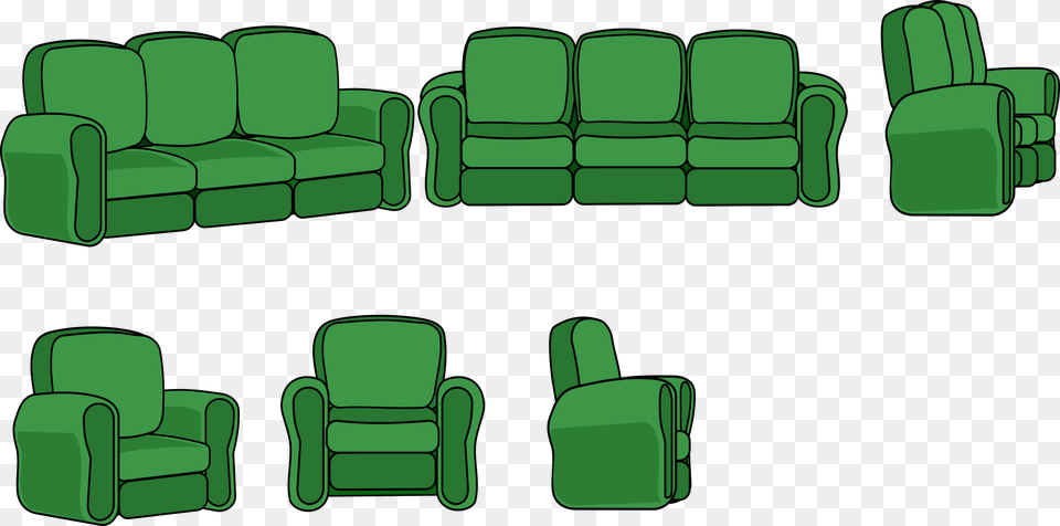 Clipart, Green, Couch, Furniture, Chair Png