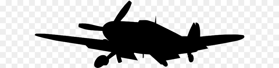 Clipart Airplane Silhouette World War 2 Plane Silhouette, Gray Png