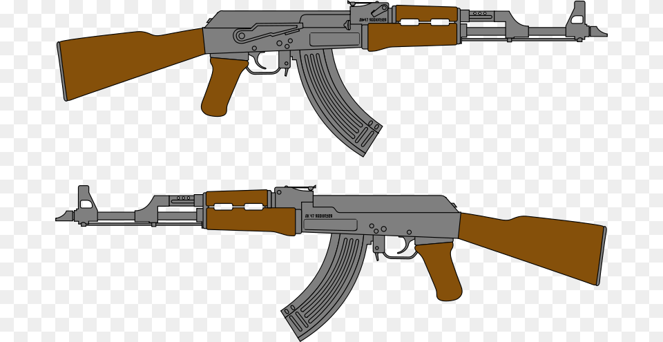 Clipart Ak Rifle Vector Drawing Radioflyer, Firearm, Gun, Weapon, Machine Gun Png Image