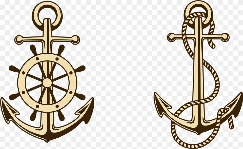 Clipart Anchor Ship Wheel Clipart, Electronics, Hardware, Hook, Machine Png Image