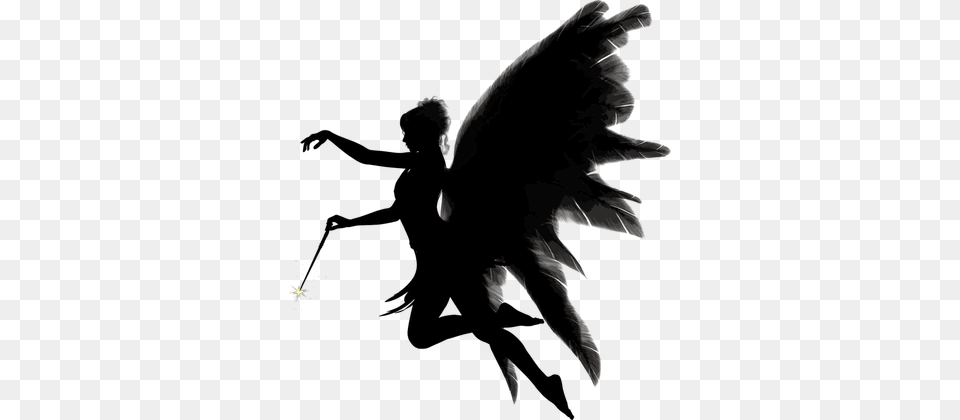Clipart Angel Silhouette Silhouette Angel, Adult, Female, Person, Woman Png Image