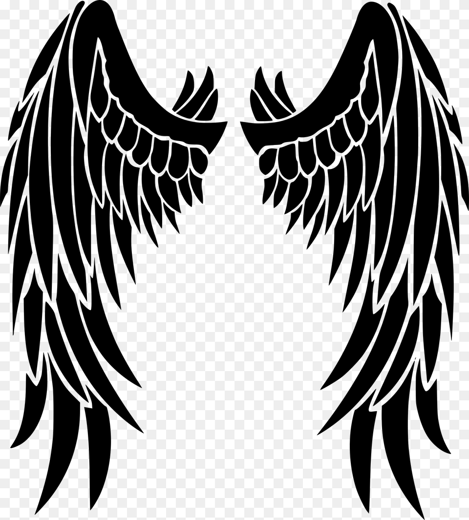 Clipart Angel Wings Clipart Black And White, Gray Png Image