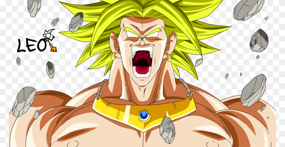 Clipart Angry By Link Leob Dragon Ball Z Broly Angry, Book, Comics, Publication, Face Free Png