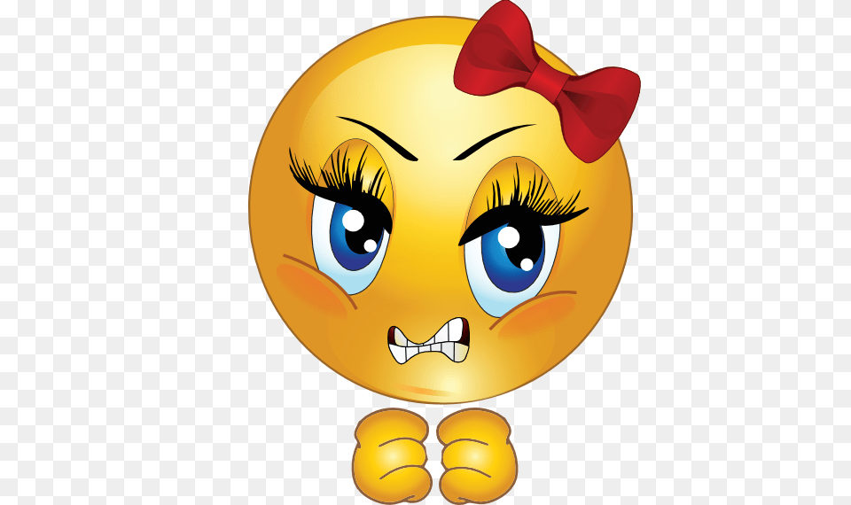 Clipart Angry Girl Smiley Emoticon, Balloon, Formal Wear, Nature, Outdoors Free Png Download
