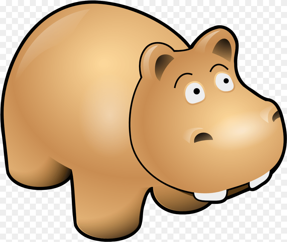Clipart Animal Cartoon Hippo, Piggy Bank Free Png