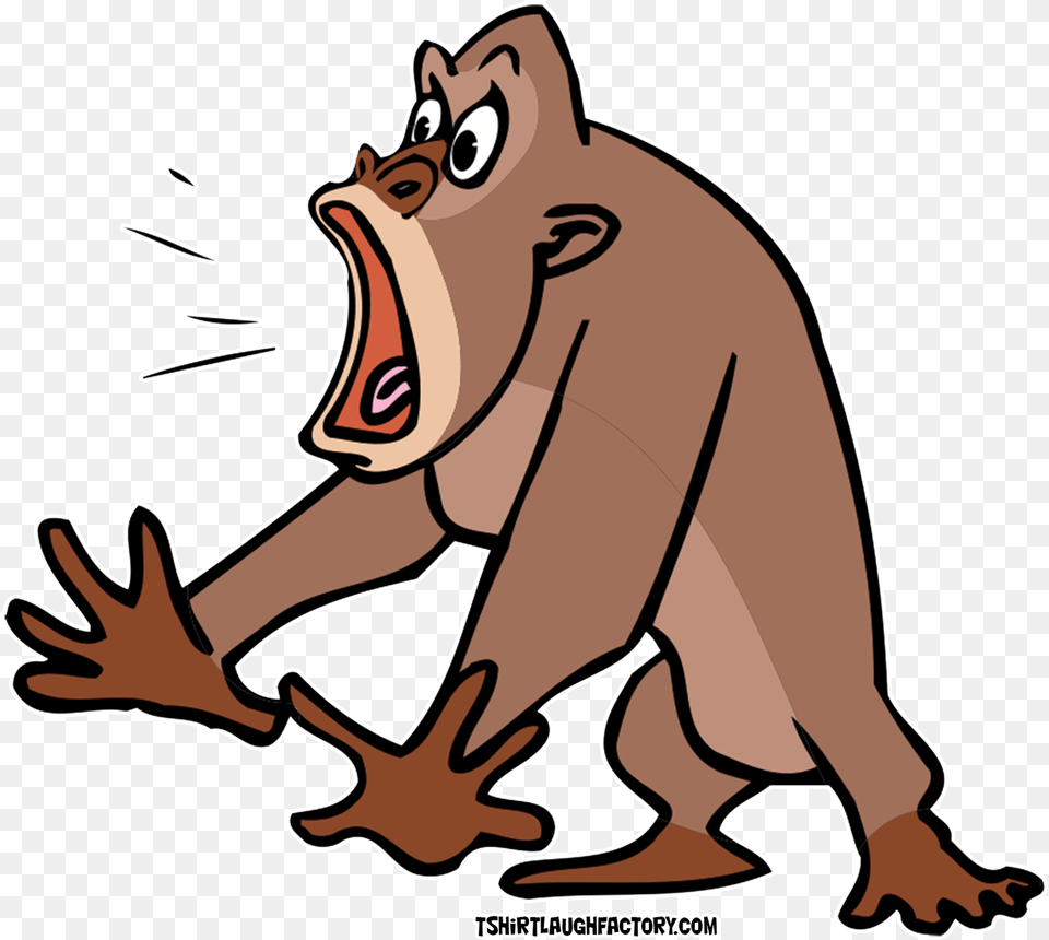 Clipart Animals Gorilla Scared Monkey Clipart Transparent, Animal, Wildlife, Bear, Mammal Png