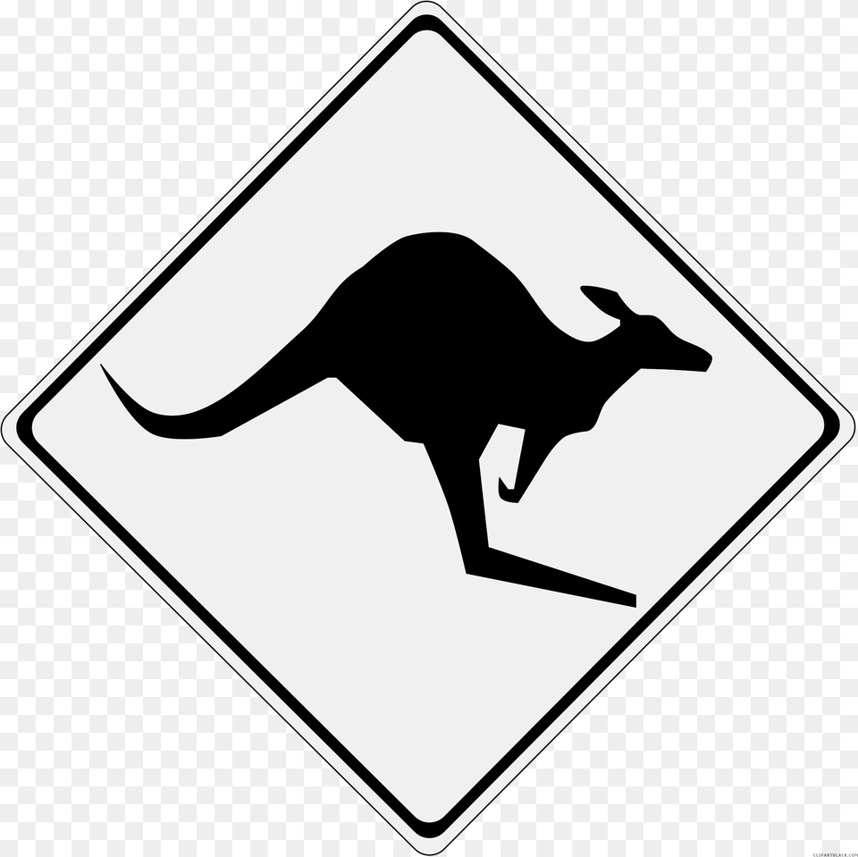 Clipart Animals Kangaroo Australian Owned Company Logo Kangaroo Crossing Sign, Symbol, Animal, Mammal, Road Sign Png