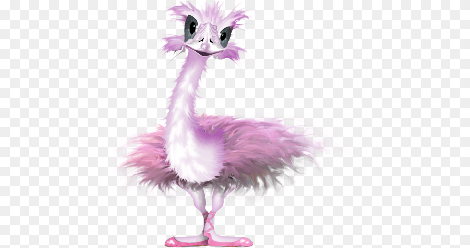 Clipart Animals Ostrich Pink Ostrich, Person, Animal, Bird, Beak Free Png Download