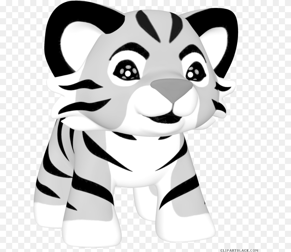 Clipart Animals Tiger Baby Tiger Clip Art Gif, Stencil, Animal, Bear, Mammal Free Png Download