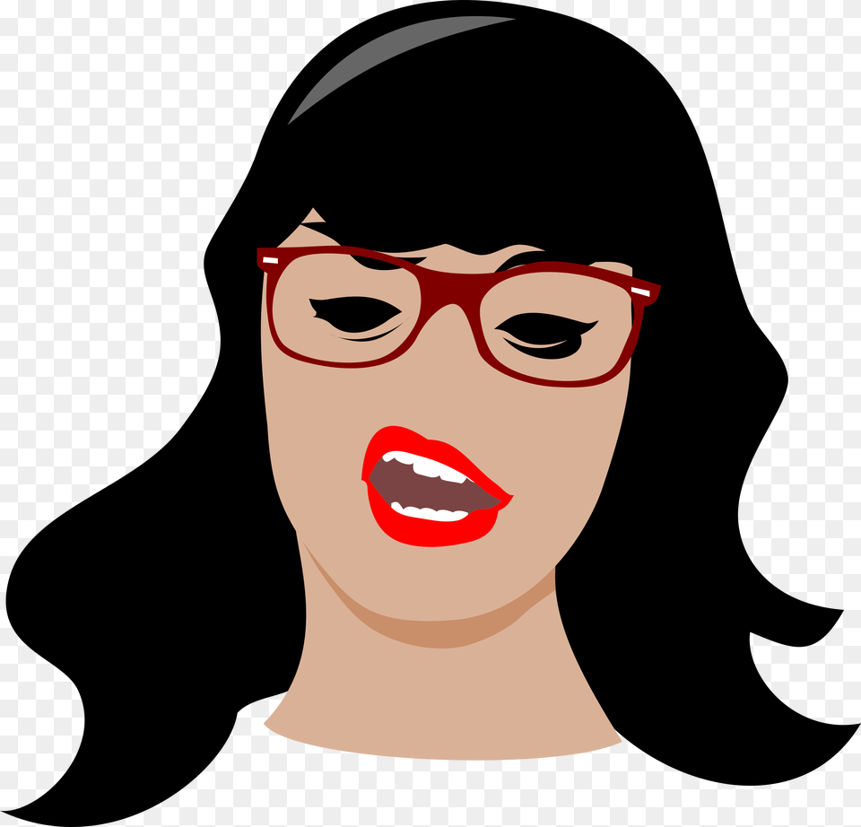 Clipart Arrogant Girl Clipart, Accessories, Glasses, Head, Lipstick Png Image