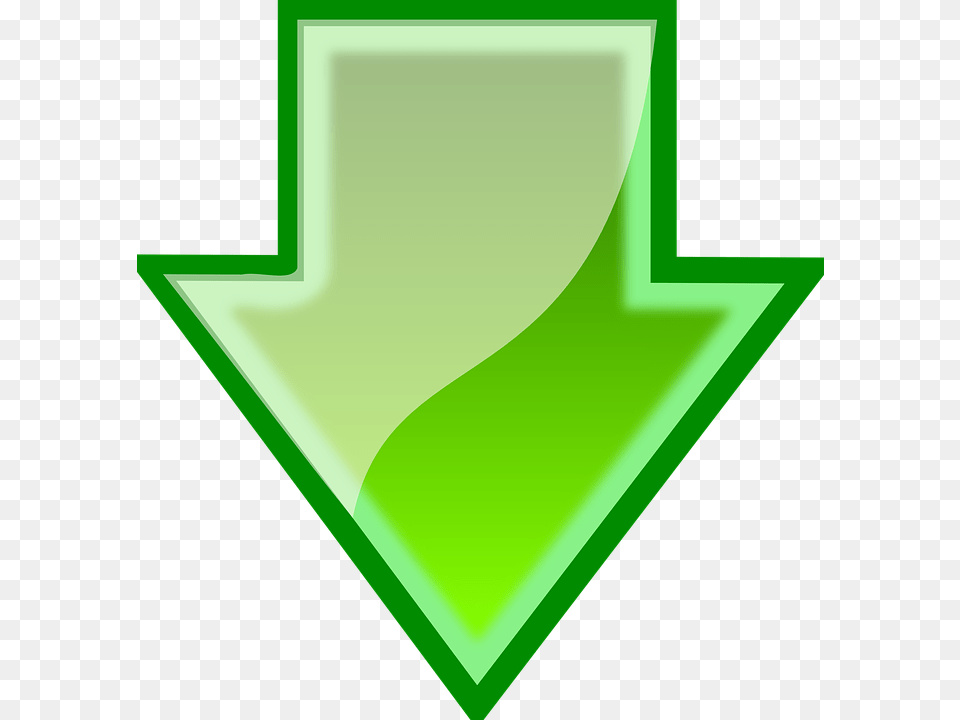 Clipart Arrows Green Arrow Down, Symbol, Blackboard Free Png Download