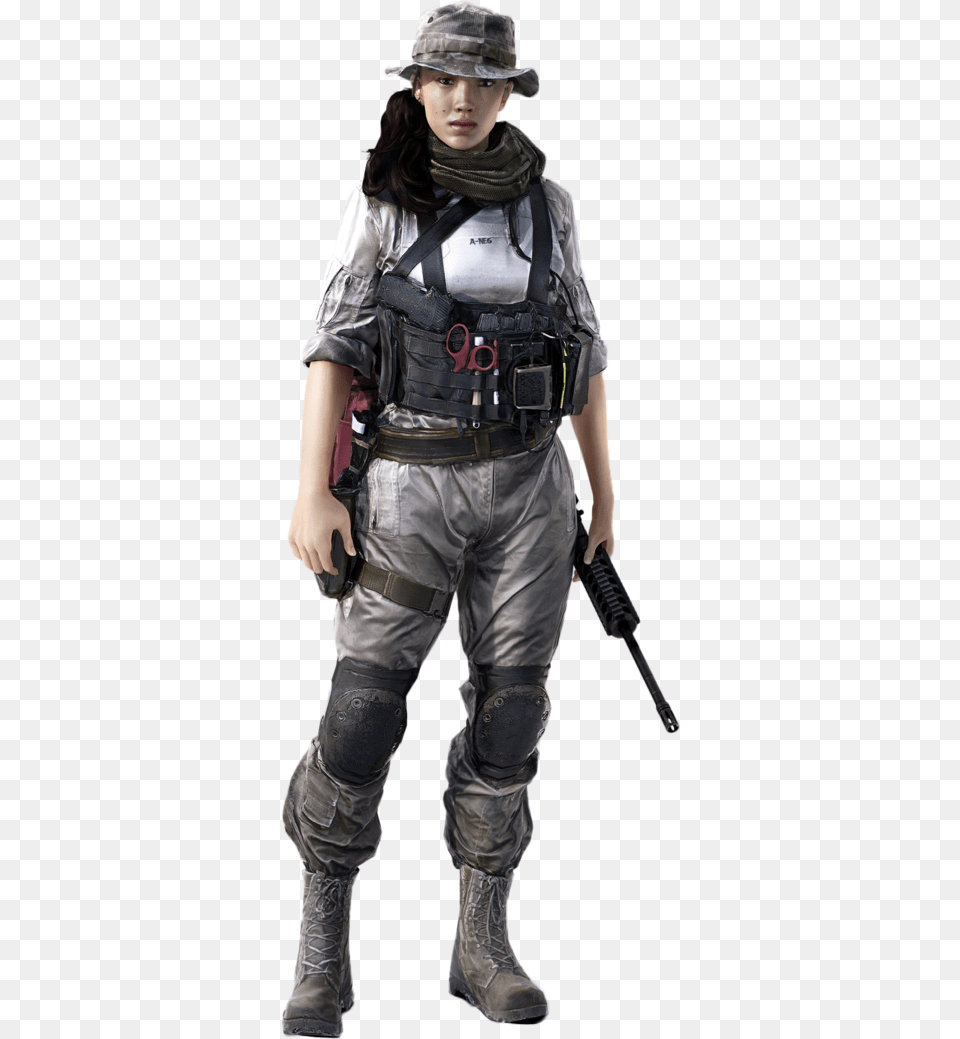 Clipart Awesome Battlefield 4 Huang Shuyi, Weapon, Vest, Person, Handgun Free Png Download