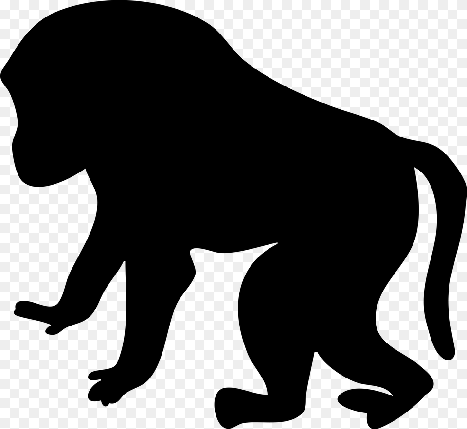 Clipart Baboon, Gray Png Image