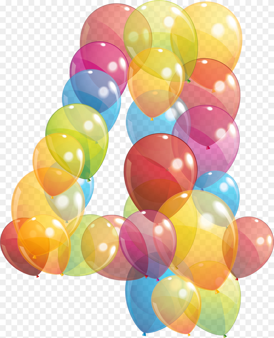 Clipart Balloon Four Number 4 In Balloons Free Png Download