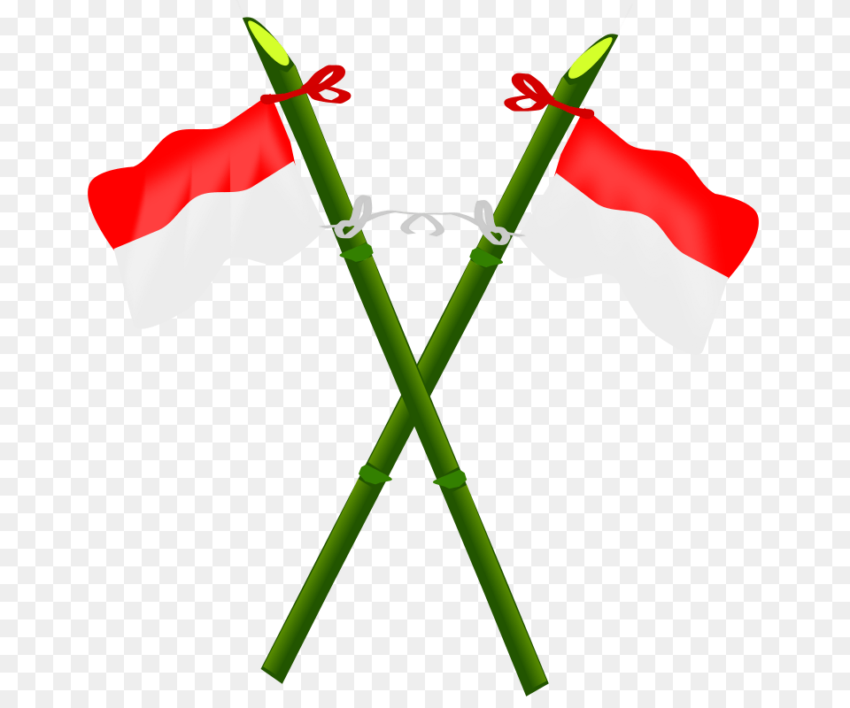 Clipart Bamboo And Indonesian Flag Insan Png Image