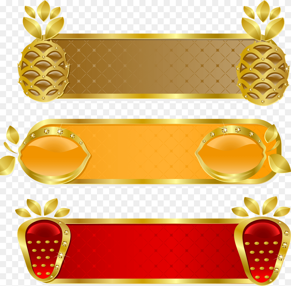 Clipart Banana Mango Picture Frame, Gold, Text Png