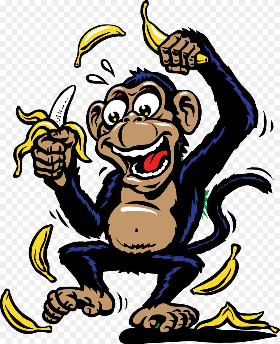 Clipart Banana Monkey, Fruit, Produce, Plant, Food Free Png Download