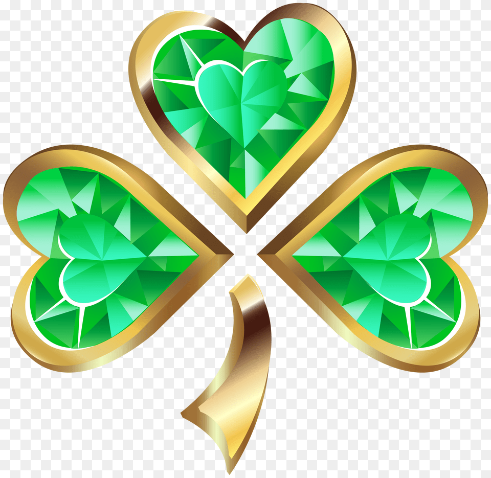Clipart Banner Clover Transparent Irish Shamrock Transparent, Accessories, Gemstone, Jewelry, Emerald Png Image