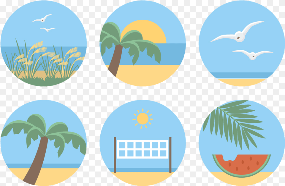 Clipart Beach Tropical Beach Cartoon Transparent Beach, Summer, Palm Tree, Tree, Plant Free Png Download