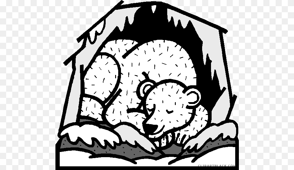 Clipart Bear Cave Bear Hibernation Clip Art, Stencil, Baby, Person, Gravestone Free Png
