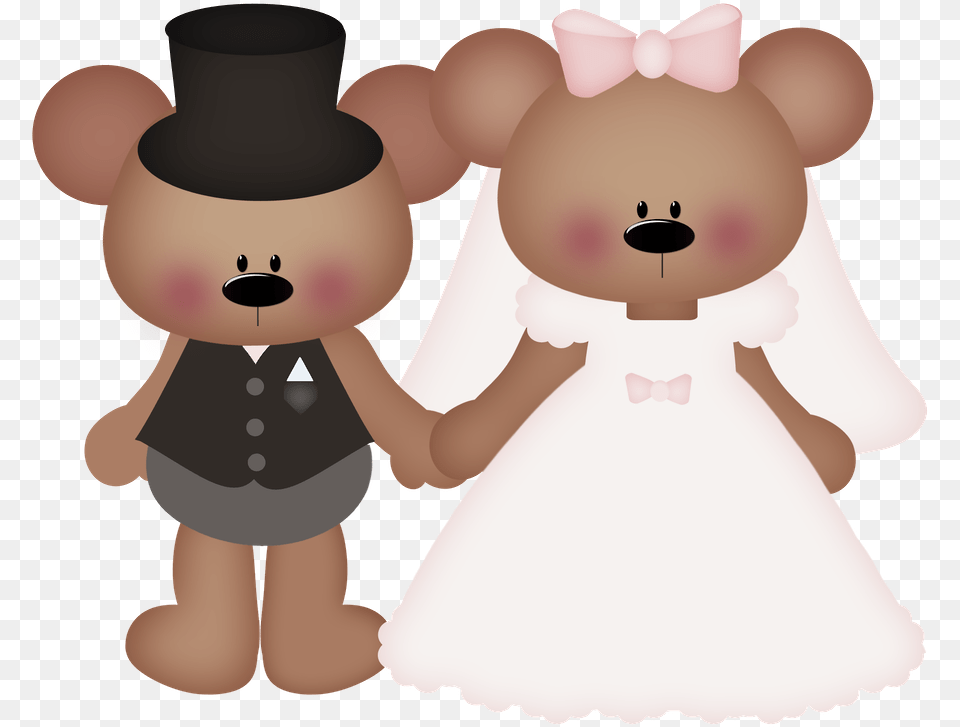 Clipart Bear Wedding Wedding Teddy Bears Cartoon, Toy, Nature, Outdoors, Snow Free Png Download