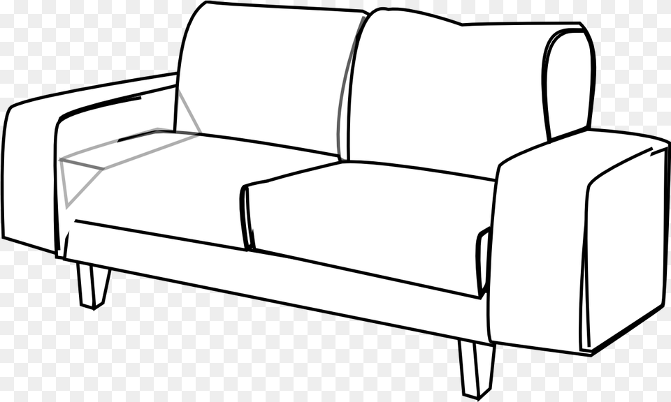 Clipart Bed Black And White Clip Art, Couch, Furniture, Chair, Plant Png