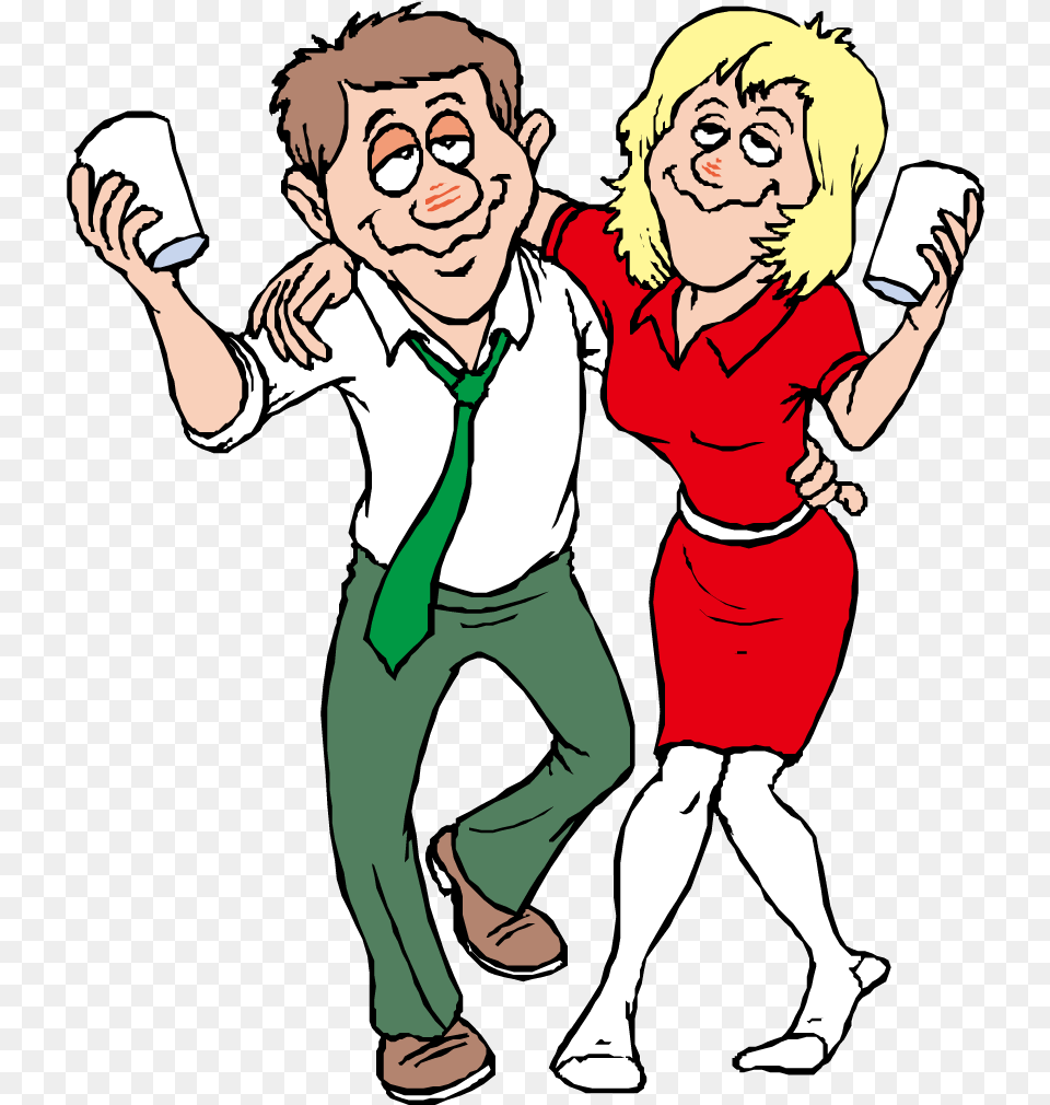 Clipart Beer Binge Drinking Drunk Man And Woman Cartoon, Baby, Book, Comics, Person Png