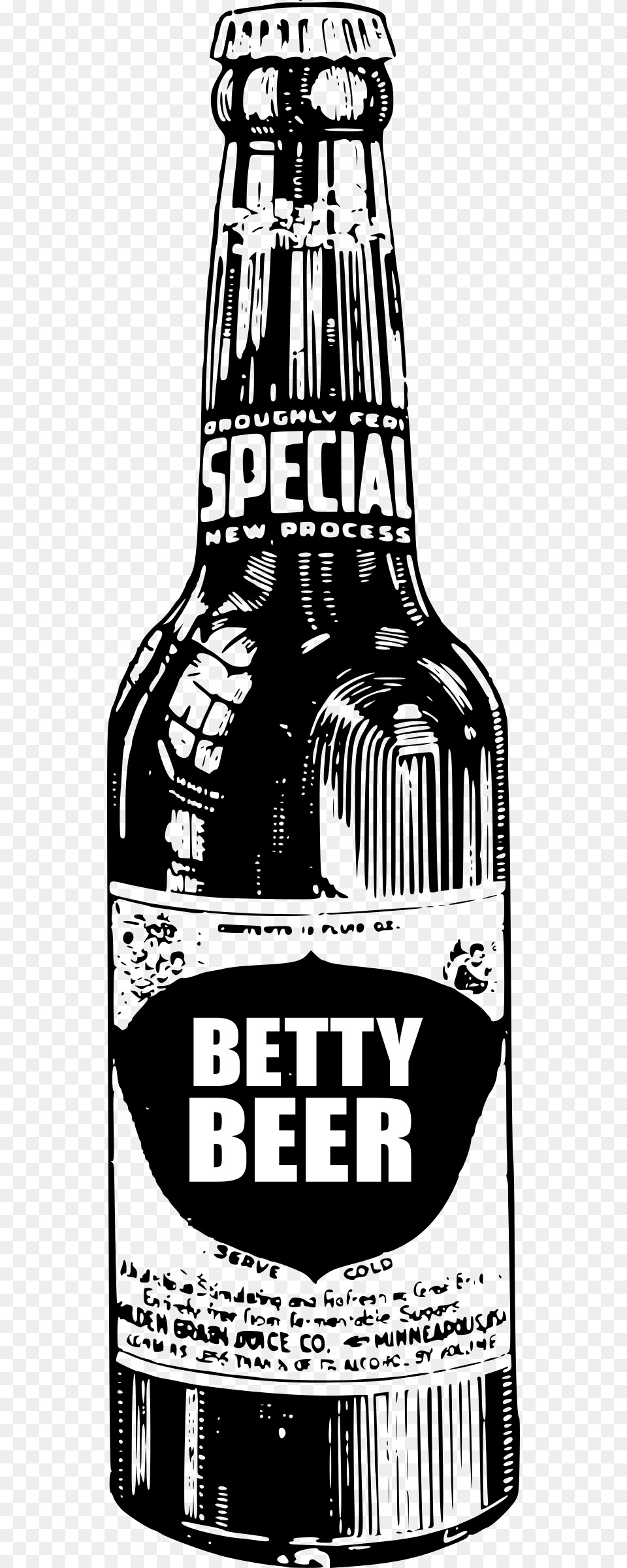 Clipart Beer Bottle Drawing, Stencil, Logo, Text Free Transparent Png