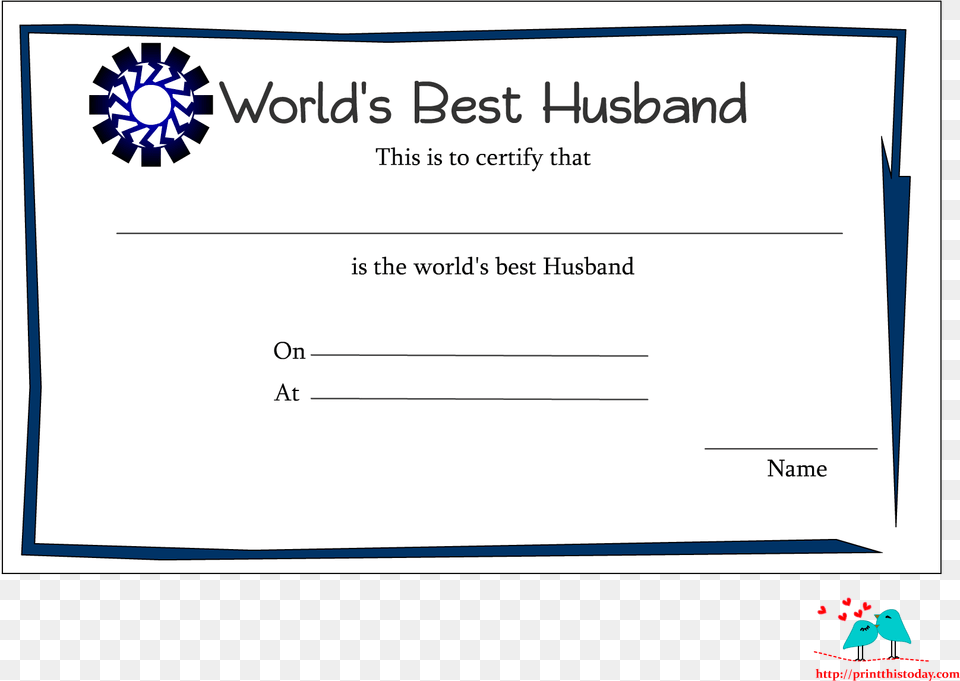 Clipart Best Husband Certificate, Text, Document, Diploma Free Png