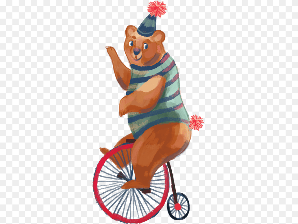 Clipart Bicycle Circus Circus Bear Circus Animals Clipart, Clothing, Hat, Leisure Activities, Wheel Png
