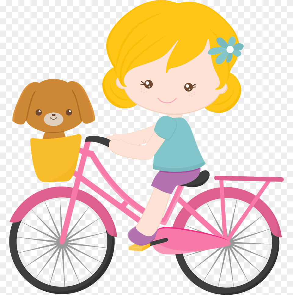 Clipart Bicycle Toy Bike Girls Bicycle Cartoon Hd, Machine, Wheel, Baby, Person Png
