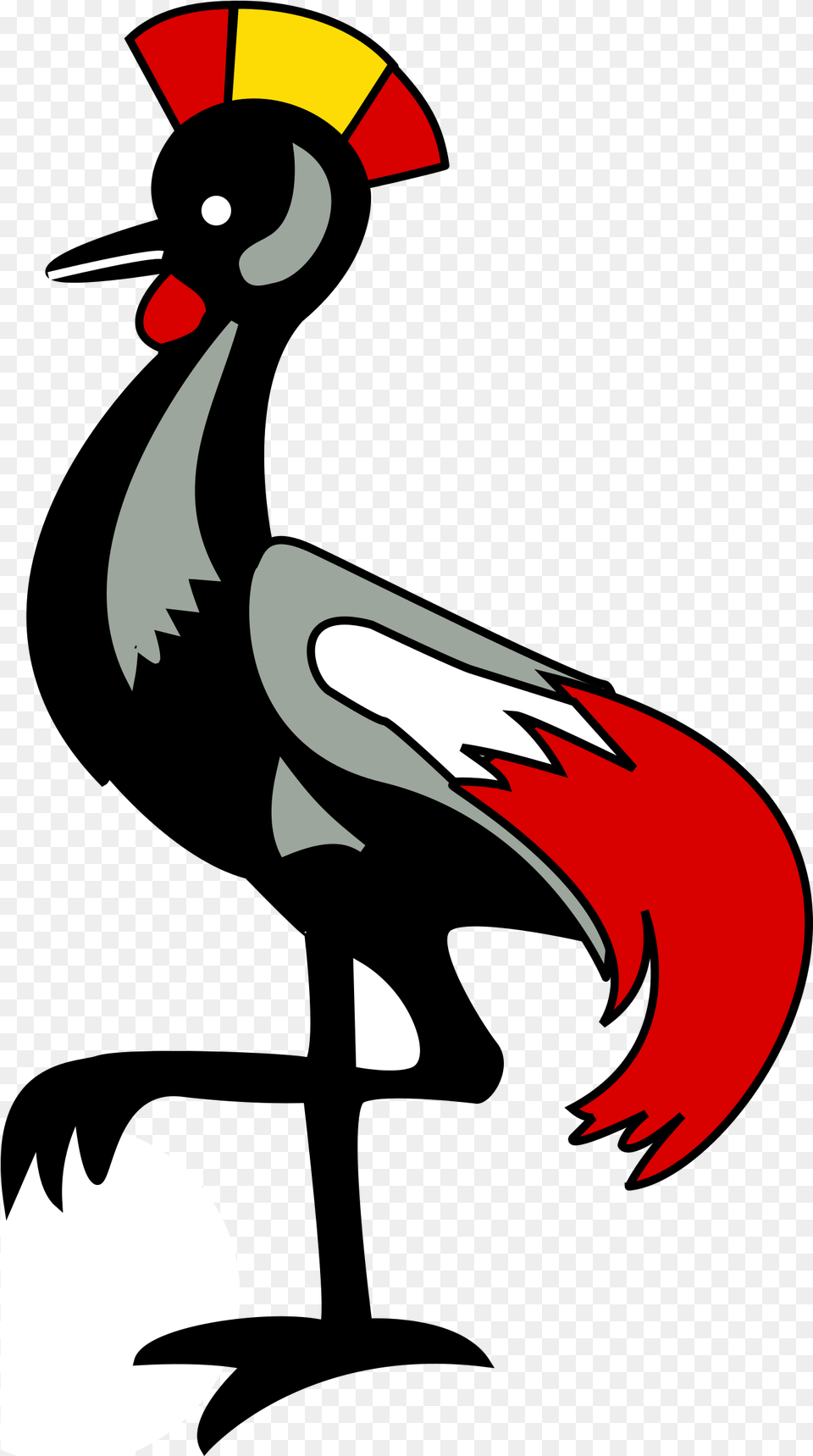 Clipart Bird Cranes Crested Crane Uganda Flag, Animal, Crane Bird, Waterfowl, Beak Free Png Download
