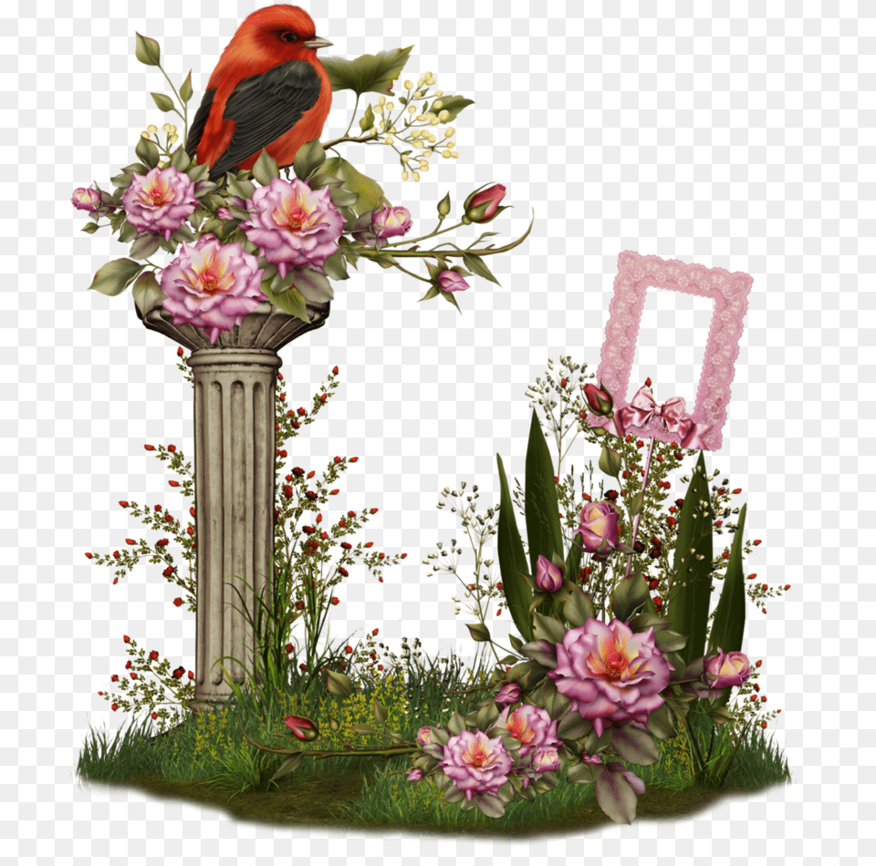 Clipart Birds And Flowers Border Frame, Flower Bouquet, Art, Plant, Floral Design Free Transparent Png