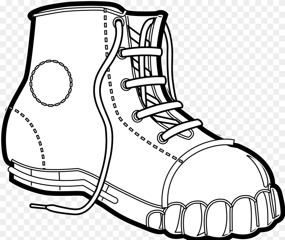 Clipart Black And White Boot, Clothing, Shoe, Footwear, Plant Png