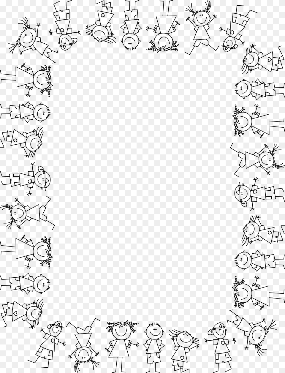 Clipart Black And White Children Frame, Gray Free Png