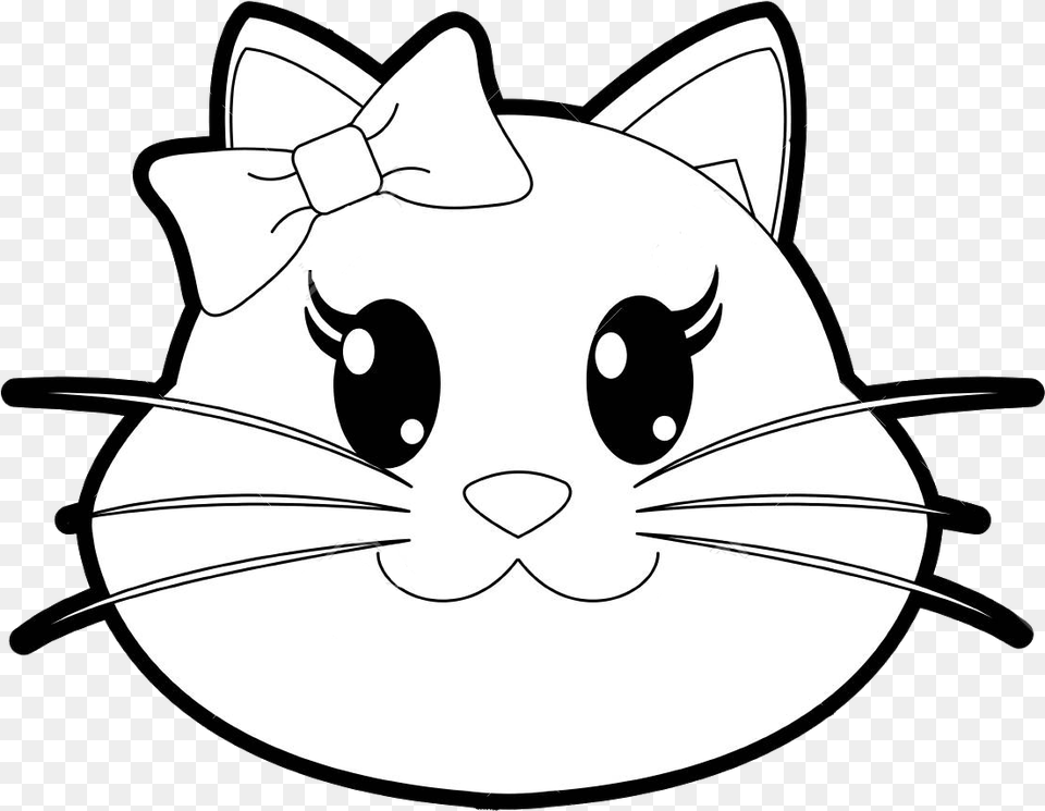 Clipart Black And White Cute Animal Head, Baby, Person, Art, Drawing Png Image