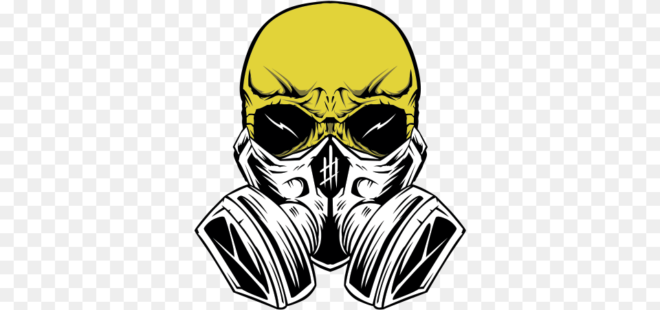 Clipart Black And White Download Drawing Childrens Yellow Skull With Gas Mask, Adult, Male, Man, Person Free Transparent Png