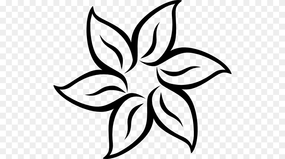 Clipart Black And White Flower, Stencil, Pattern, Art, Floral Design Free Png